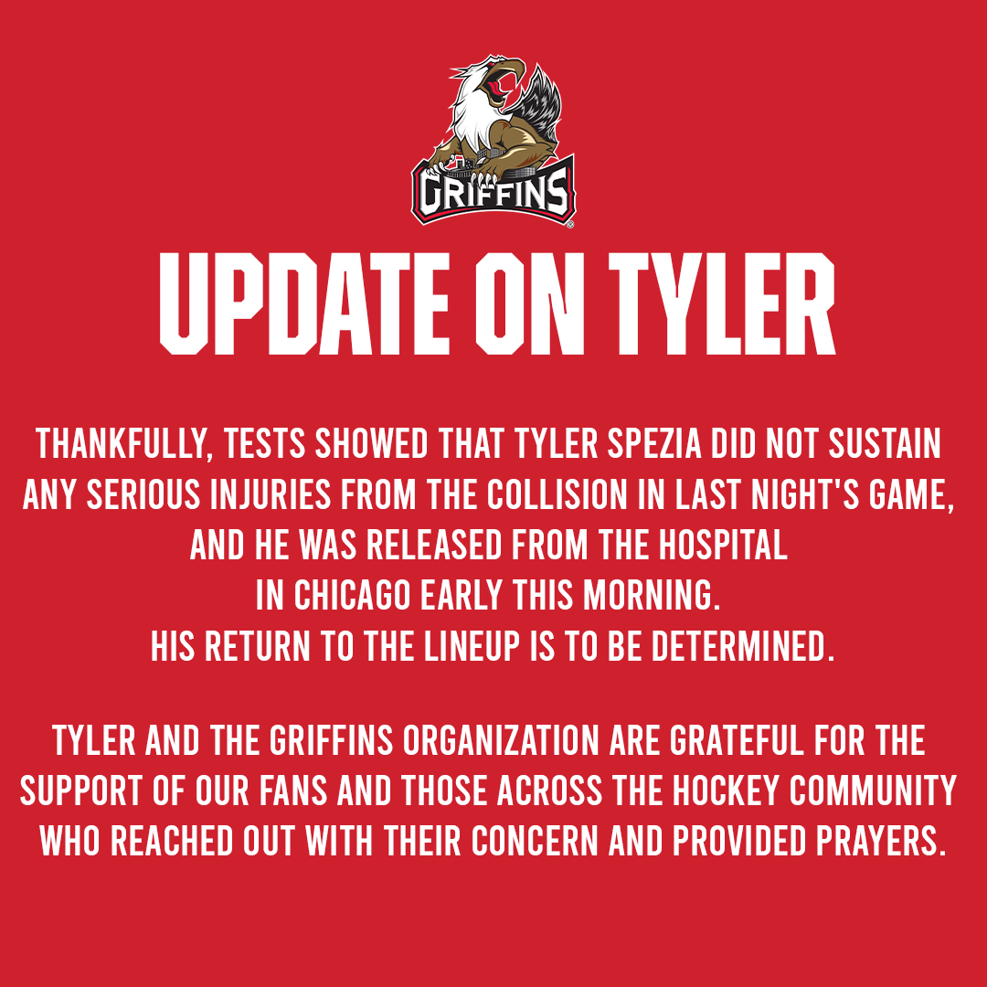 griffinshockey's tweet photo. UPDATE ON TYLER ⬇️ 🫶 #GoGRG https://t.co/E4z95DjFIg