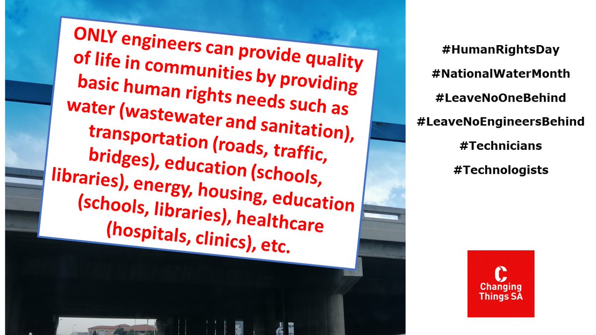 @NPC_RSA Access to clean water and safe sanitation is not an accident but the prowess of engineers. They will remain unattended if @NPC_RSA does not research and recommend the establishment of the #EngineerGeneral as Ch9 and the appointment of #CityEngineers in municipalities. #NDP2030