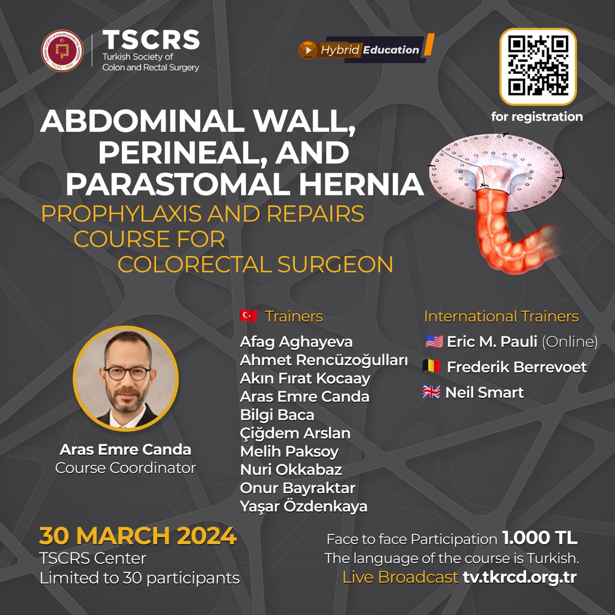 #colorectal #hernia #incisionalhernia #laparoscoppichernia #TSCRS #tkrcd #stoma #colostomy #parastomal #prophylaxis #eTEP 

@ericpaulimd @Neil_J_Smart @fredericberrevoet @TKRCD_ @TSCRS_TR @fitikdernegi @arslannc_md @SezaiLeventoglu @ilkersucullu @ilknure @FezaYarbug @bilgibaca