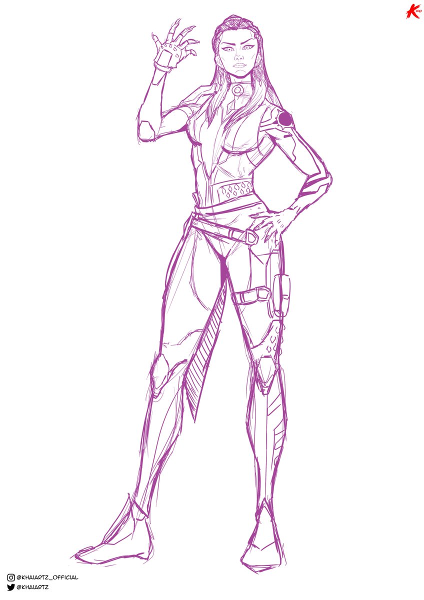 Full body sketch of #Reyna ! I can't wait for you guys to see the final illustration. #ValorantArt