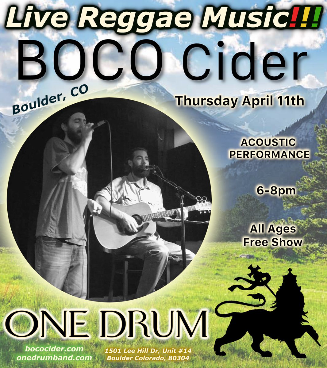 2 acoustic shows coming up in early April! #coloradoreggae #acoustic