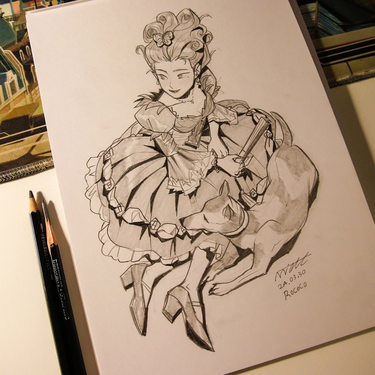 Daily sketch - Rococo #sketch #drawing #miacatsketch #dailysketch #miacat #rococo #rococofashion #rococoera