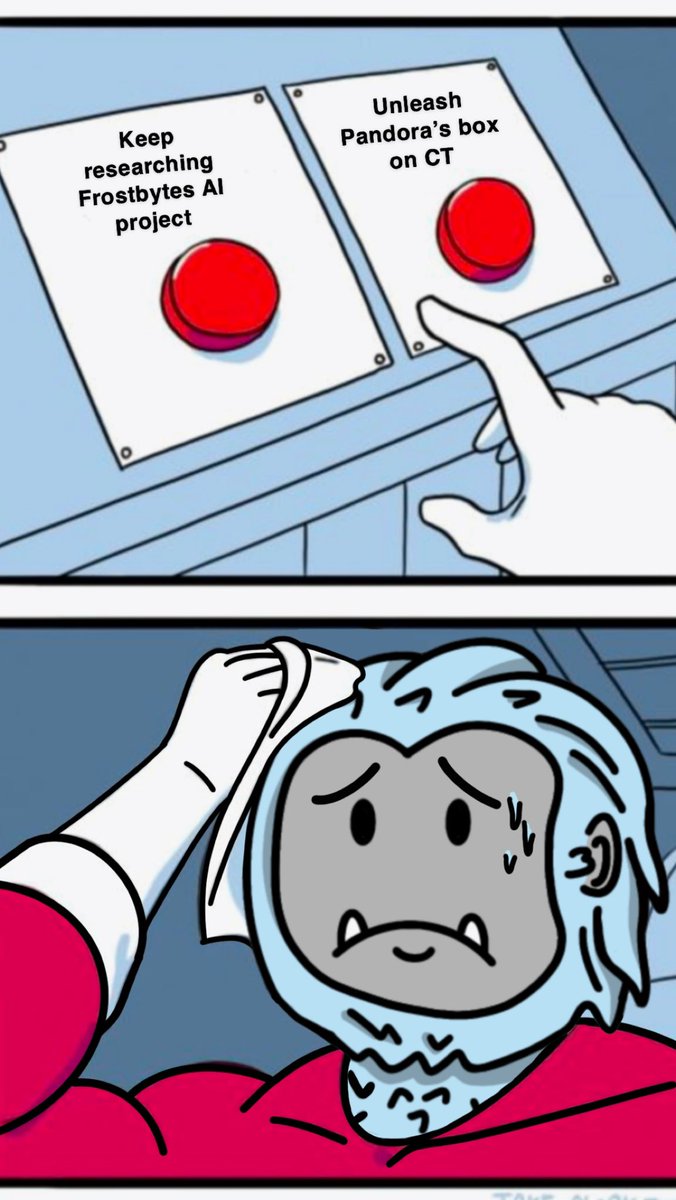 TheFrostbytes's tweet image. 2 years under research, 2 bull markets… update coming soon 👀 

#CryptoCommunity we decided to unleash Pandora’s box. More details coming soon.