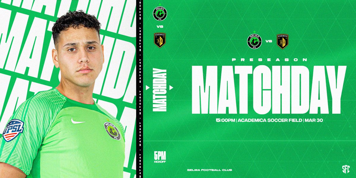 Last preseason match 👀

🗓️ Sat Mar 30
🏟️ Académica Soccer Fields 
🆚 <a href="/AcademicaSC/">Academica SC</a> 
⏰ 5:00 PM

#fresno #selma #kingsburg #fowler #orosi #dinuba #clovis  #valley #centralvalley #soccer #fresnosoccer #selmasoccer #fowlersoccer