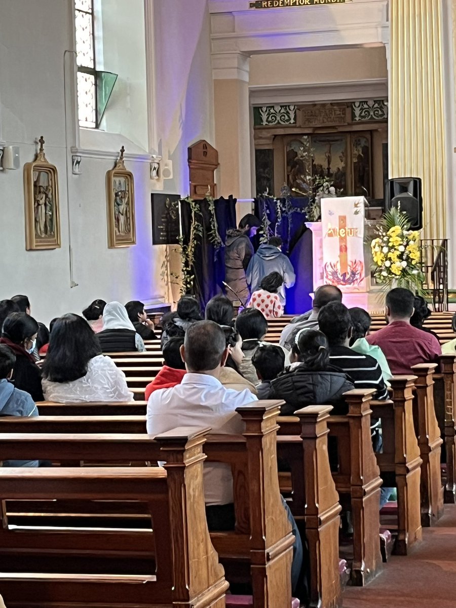 A wonderful experience of the universal church this afternoon. First we had the Polish blessing of Easter baskets , then the Ukrainian community had their blessing of paschal bread and now we have the Indian Syro-Malabar Catholics celebrating the Easter Vigil.