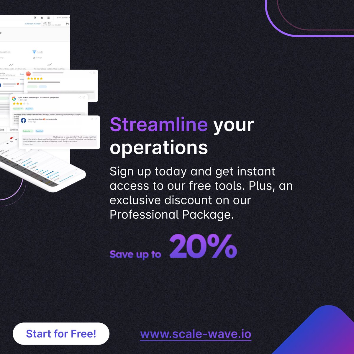 scale_wave's tweet image. 🌟 Ready to level up your business management game? 🚀 Dive into ScaleWave&apos;s world of possibilities!

scale-wave.io

Create a free account now and unlock a wealth of features waiting for you to explore!

#ScaleWave #BusinessManagement #MarketingFoundation #Operations