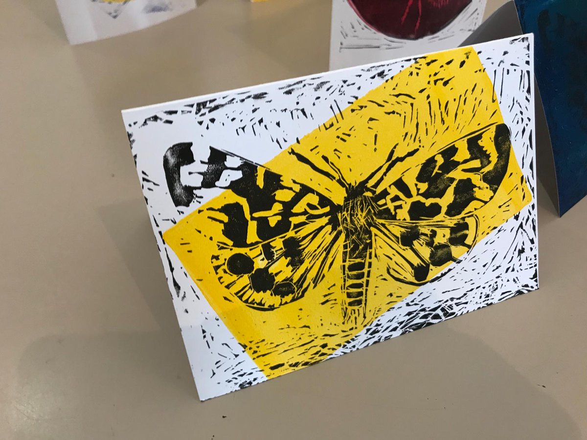 thebugfarmUK's tweet photo. More fabulous Pollinator Trail lino prints from yesterday's workshop. Next workshop is Wednesday afternoon, 3pm. #PollinatorTrail #TheBugFarm #EasterHolidays https://t.co/nJL3duSxLl
