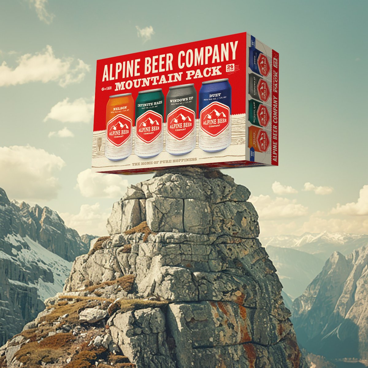 Brewed with a mountain of hops in every can, you can now find Windows Up in this even more epic-er Alpine Mountain Pack. Enjoy! #AlpineBeerCo