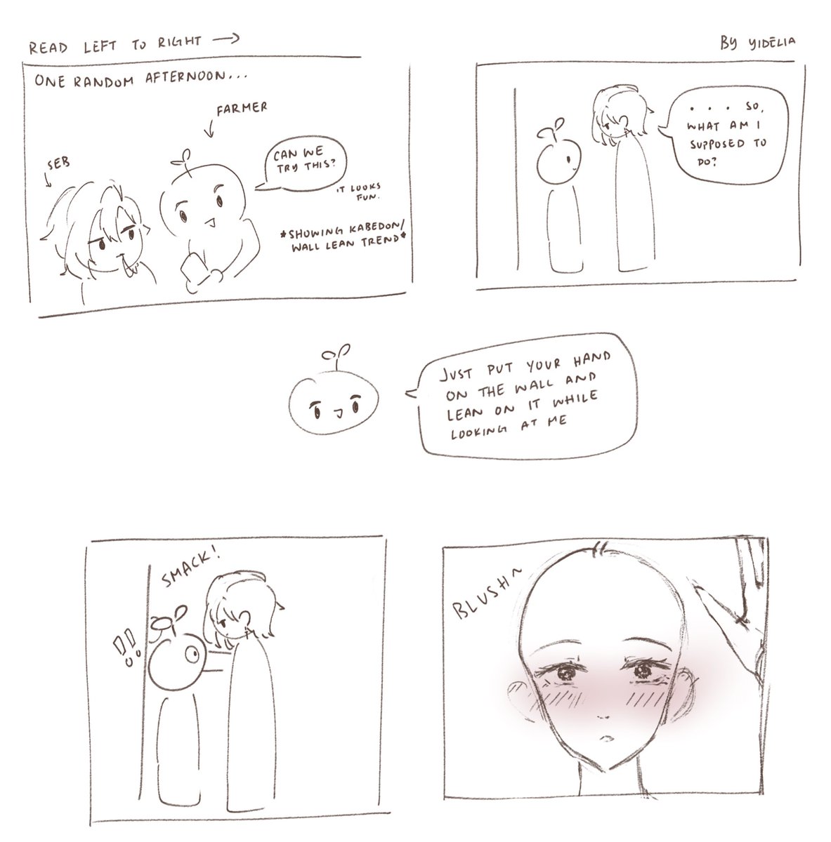 yideliaa's tweet photo. just a regular day in stardew valley: farmer asking sebastian to try the kabedon/wall lean trend https://t.co/oQ9EHaZnOS