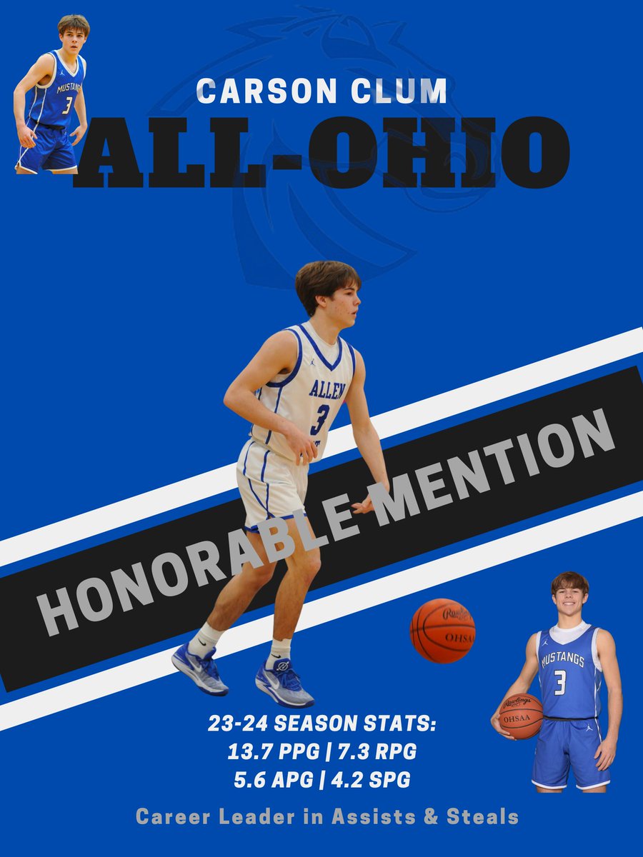 As the Allen East Career leader in Assists & Steals, Carson Clum is used giving & taking. This time he is taking home one last award for his spectacular Sr. season, Honorable Mention All-Ohio! Congrats Carson! @TonyTQuach @WOSNScores @DierkesTV @limanews @931TheFan @CarsonClum