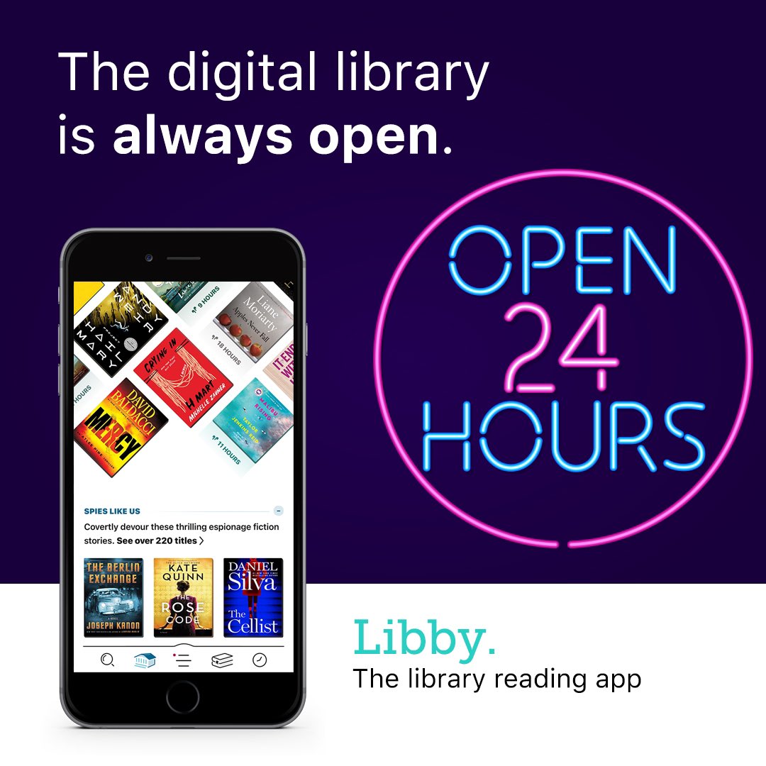 Over the Easter weekend, libraries are closed but Libby is always open to read eBooks + listen to eAudio📚🎶 Visit glllibraries.overdrive.com to download! With items to suit all ages + tastes, all you need is a device, library card + PIN! #LoveYourLibrary @Royal_Greenwich @Better_UK