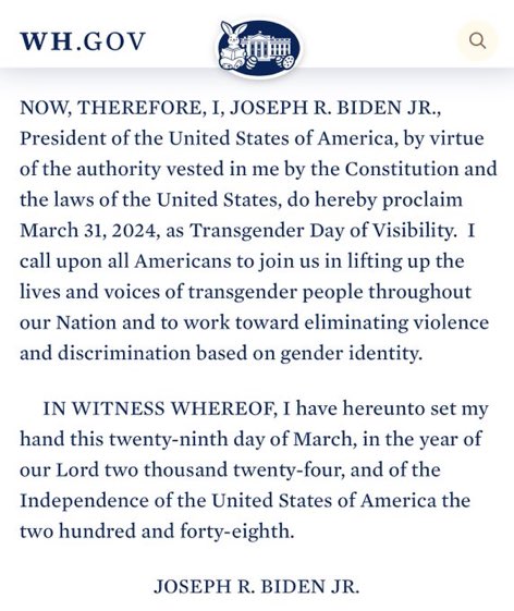 The “president” has proclaimed Easter Sunday as “Transgender Day of Visibility”. This is a spiritual war. See it & understand it. Fast.
