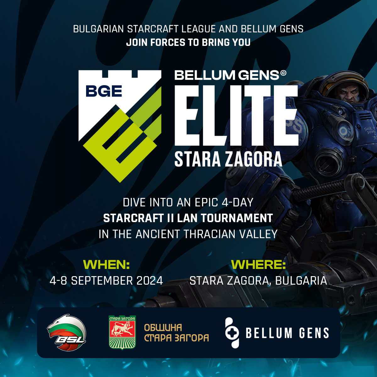🔥🔥🔥Another Bellum Gens Elite - Stara Zagora is going to take place this year! 📅4-8th September 🗺️Summer Theater - Stara Zagora 🎮StarCraft II 🏆€10,000 🔥🔥🔥It's going to be EPIC! #BGEStaraZagora #BellumGens #BSL #esports #starcraft2 @BellumGens @BSLesports