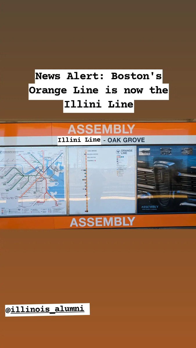 Down_2Businessa's tweet photo. @IlliniAthletics  Riding my local route to the game watch and noticed an Illini take over of my T route! #HTTO #Elite8 https://t.co/FkIuLSThxI