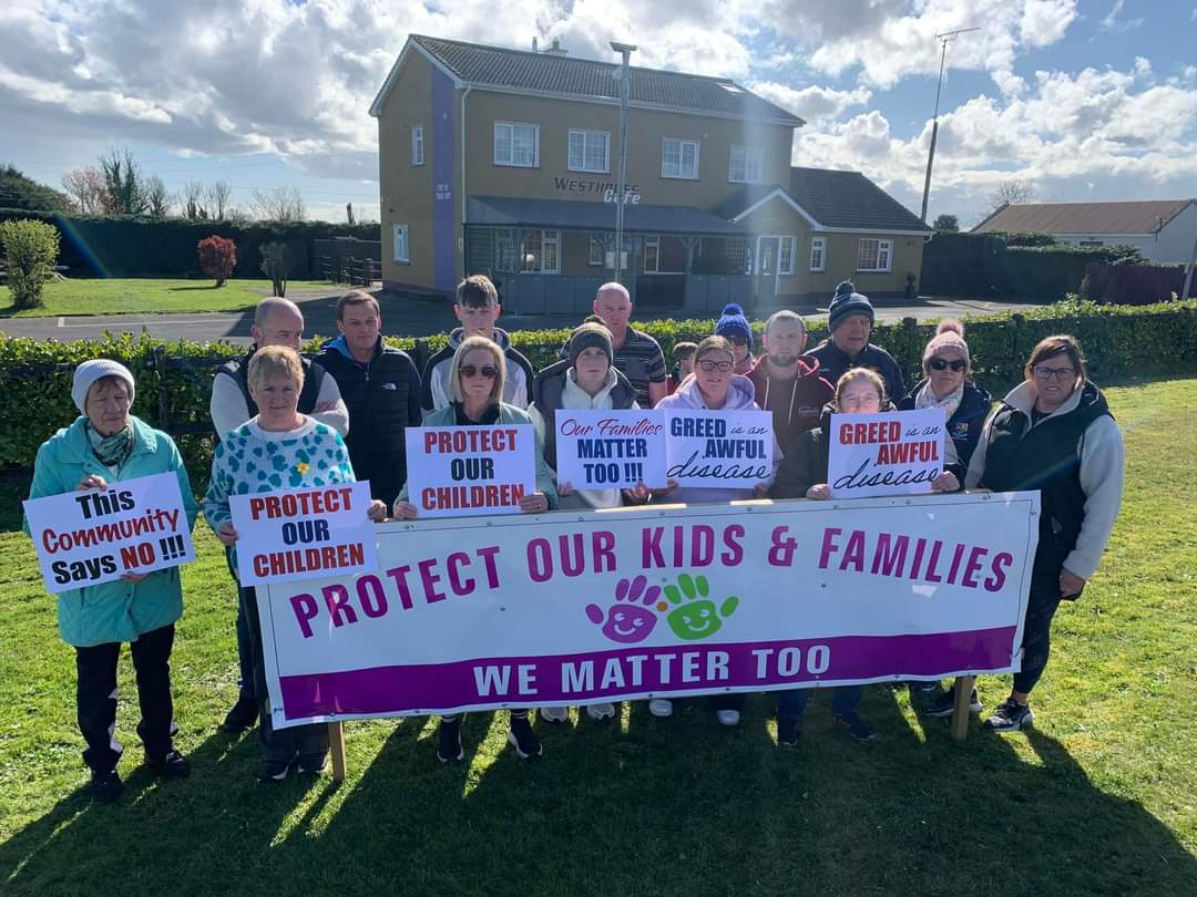 Protest in Longford today after the announcement that foreigners are to be dumped in a small village.