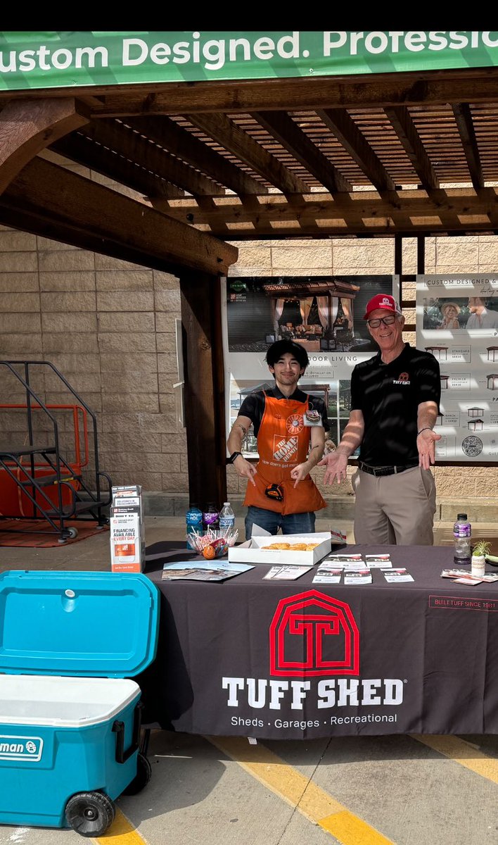 Giving out donuts, drinks and great deals on Tuffshed’s!!!   Buy more save more plus 12 months no interest when using Home Depot credit card! <a href="/ventura1327/">Elisabeth Ventura</a> <a href="/WhitefleetChris/">Chris Whitefleet</a> <a href="/6533HomeDepot/">6533 Precinct Line</a> <a href="/JJMarucci/">JJ Marucci</a>