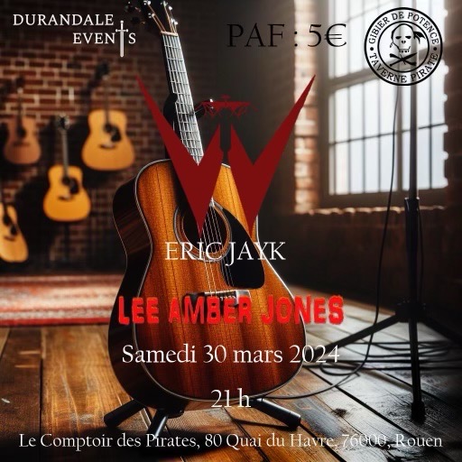 #Concert Saturday 3/30 @ericjayk / @wildstreet (acoustic) live Le Comptoir Des Pirates w/ Lee Amber Jones Rouen, FR. 9pm, 5€ cover.