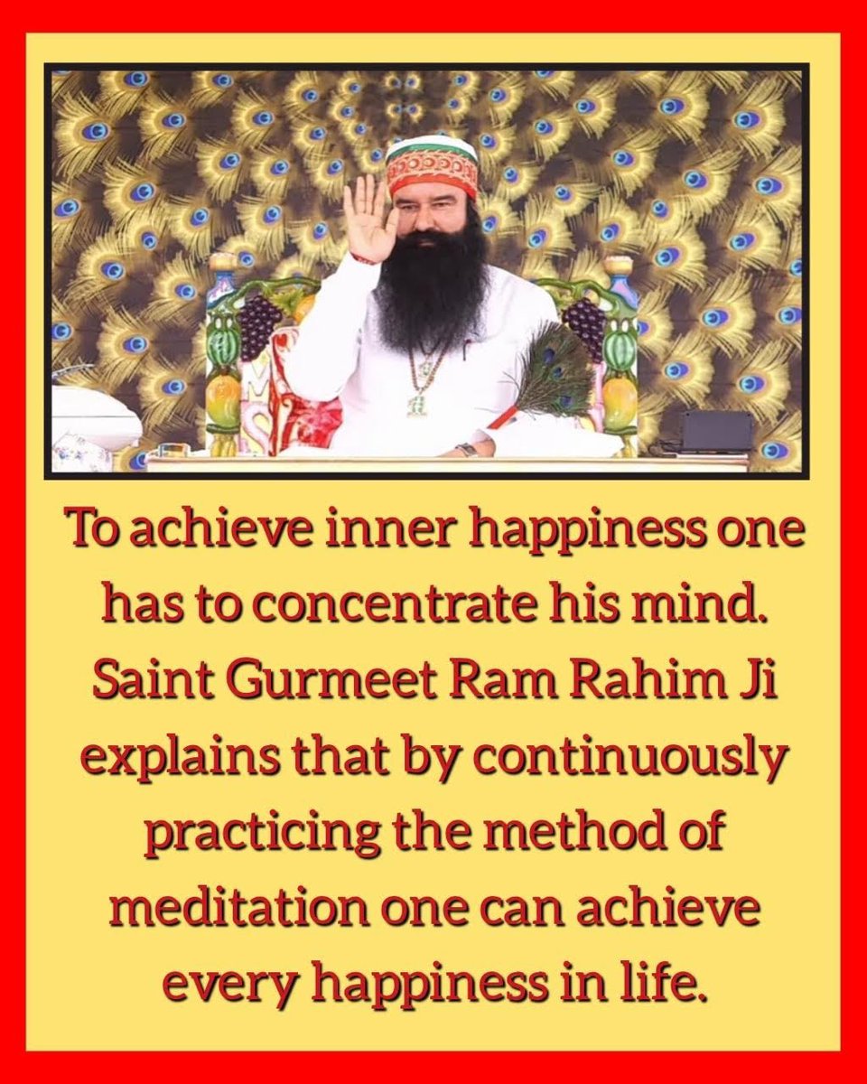 In a world filled with challenges, Revered Saint Gurmeet Ram Rahim Ji reminds us to embrace and enjoy life's every moment , savoring the beauty of each day .
Those who believe in God , meditate on his name they always remain happy & tension free.
#SecretOfHappiness