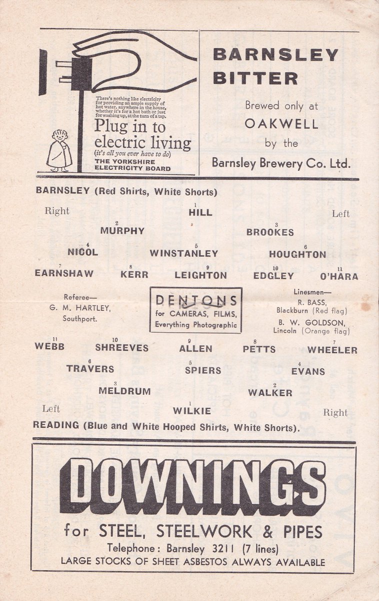 Another from 1963 for today's #barnsleyfc v #readingfc and another 0-1 defeat, only 13 days into May and this was the 6th match played that month already as we avoided relegation on goal average, sending Bradford PA down @TheTilehurstEnd @cribsie @OldRoyalsStuff @ElmParkMemories