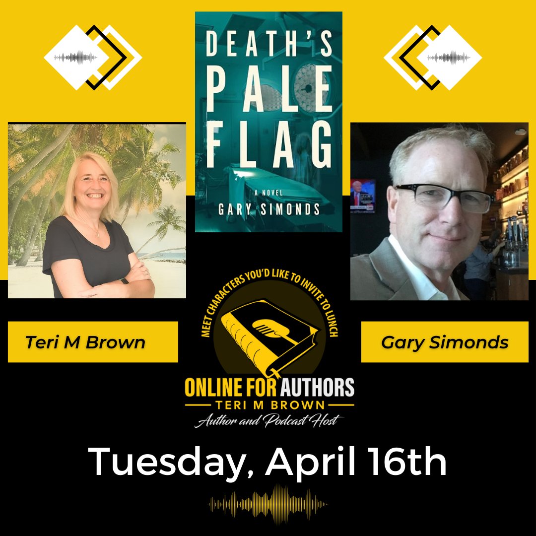 Today's #OnlineforAuthors Episode

YouTube: youtu.be/bxwnmsJn65w
Spotify: open.spotify.com/show/08nH7AENH…
#garysimonds #deathspaleflag #medicalthriller #terimbrownauthor #authorpodcast #characterdriven #researchjunkie #awardwinningauthor #podcasthost #podcast #readerpodcast