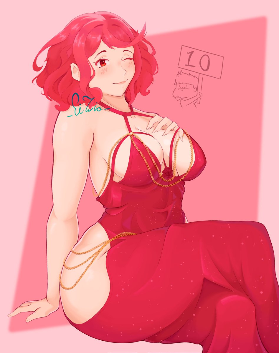 My favorite goober Pyra in the red dress