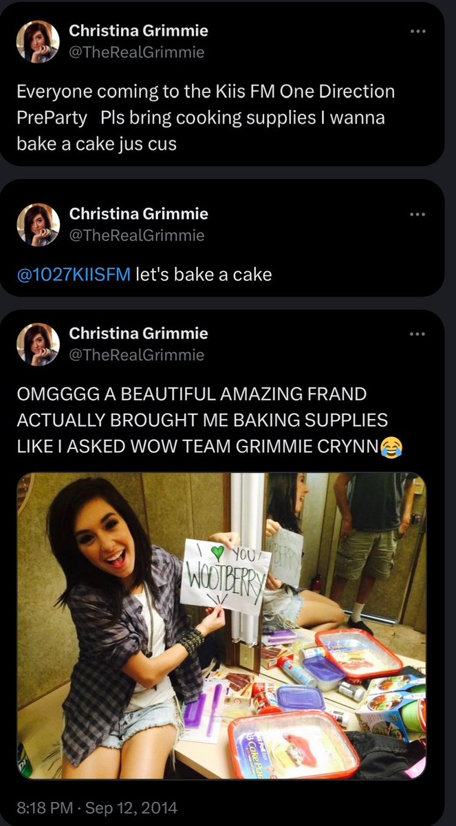 casseneri's tweet photo. day 30 of #30DaysOfGrimmie is to reminisce on christina’s relationship with team grimmie

sharing this one because it was so cute n funny 💚 https://t.co/8R17jLZXta
