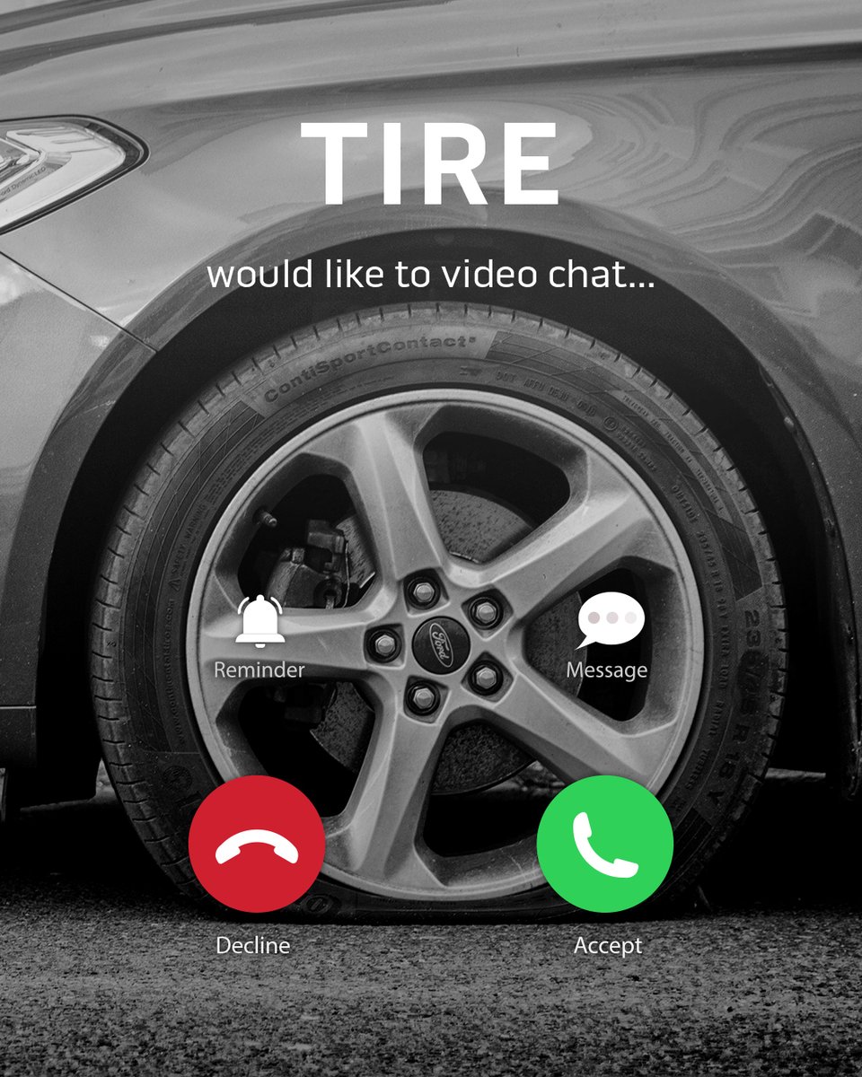 ☎️ Pull over and take this. 
#Meme #Tire #FlatTire #TakeThisCall #VideoChat