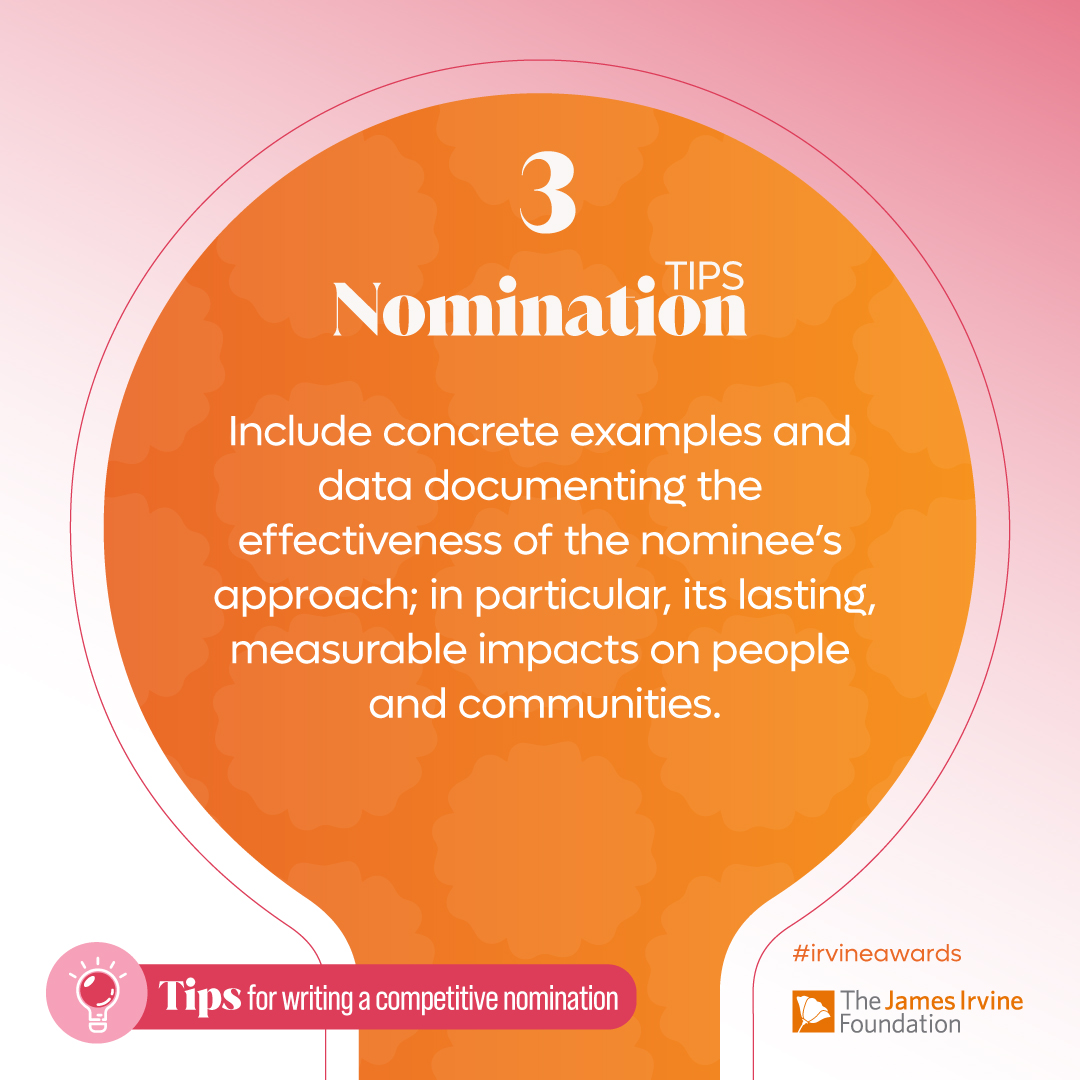 For nominations support, watch our informational webinar, which guides nominators through the Leadership Awards criteria and provides tips for drafting a competitive nomination: irvineawards.org/2025-leadershi… #IrvineAwards #Effectiveness