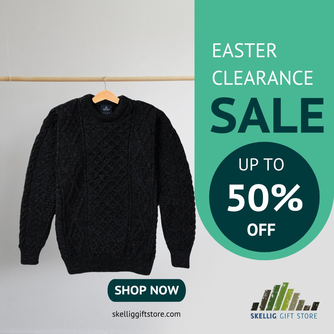 Happy Easter 🐣 Get up to 50% off on selected items THIS WEEKEND ONLY! Grab yourself a bargain ➡️ pulse.ly/1owuiwa3pv #IrishGifts #AranSweater #CelticJewelry