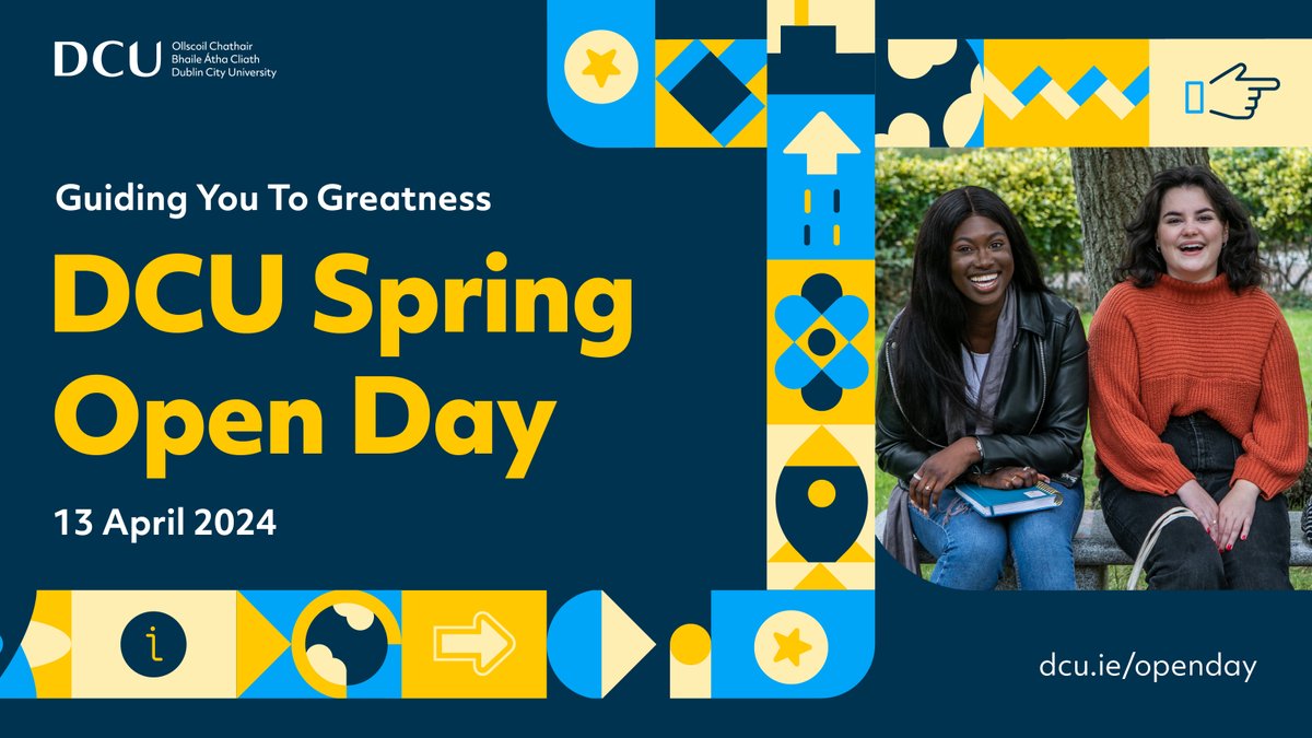 Do you know someone looking at their #CAO2024 options? DCU will welcome prospective students and their families to the Glasnevin and St Patrick's Campuses on Saturday, 13th April for #DCUSpringOpenDay. Register here: dcu.ie/openday #WeAreDCU @TeamDCU