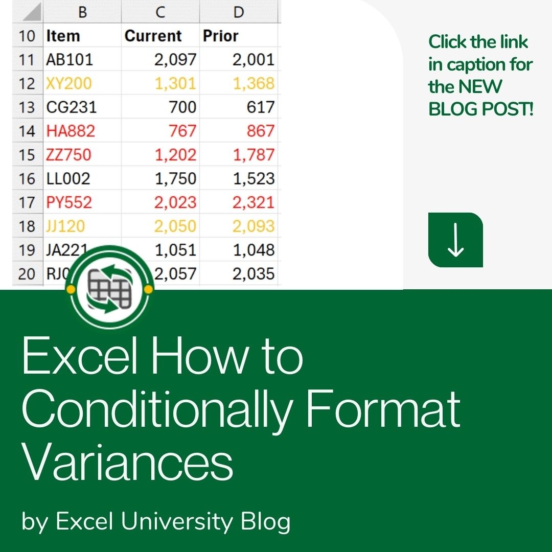 If cell C7 is up to 10% less than D7 then have a yellow color and if its more than 10% less, then red. How is such a formula written in the conditional formatting tab? Read here ⬇️⬇️ excel-university.com/excel-how-to-c…