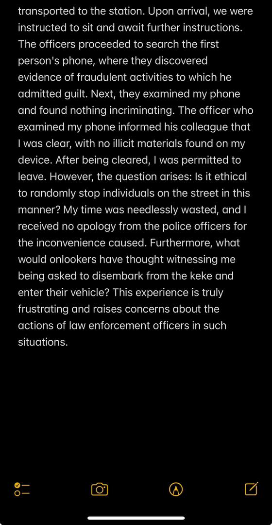 @yabaleftonline @InsideIlorin_NG @PoliceNG @ security guards are not villains, so I shouldn't be afraid of them. My phone is my property and I shouldn't have to show it to them unless I'm carrying contraband. You guys are here to protect citizens not to harass us. @mohamme06452607 @Iampenlord