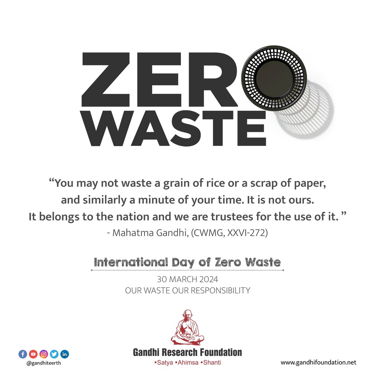 #BeatWastePollution #gandhi #GandhiResearchFoundation #gandhiteerth #shraddhadham #mkg #mkgandhi #Mahatma