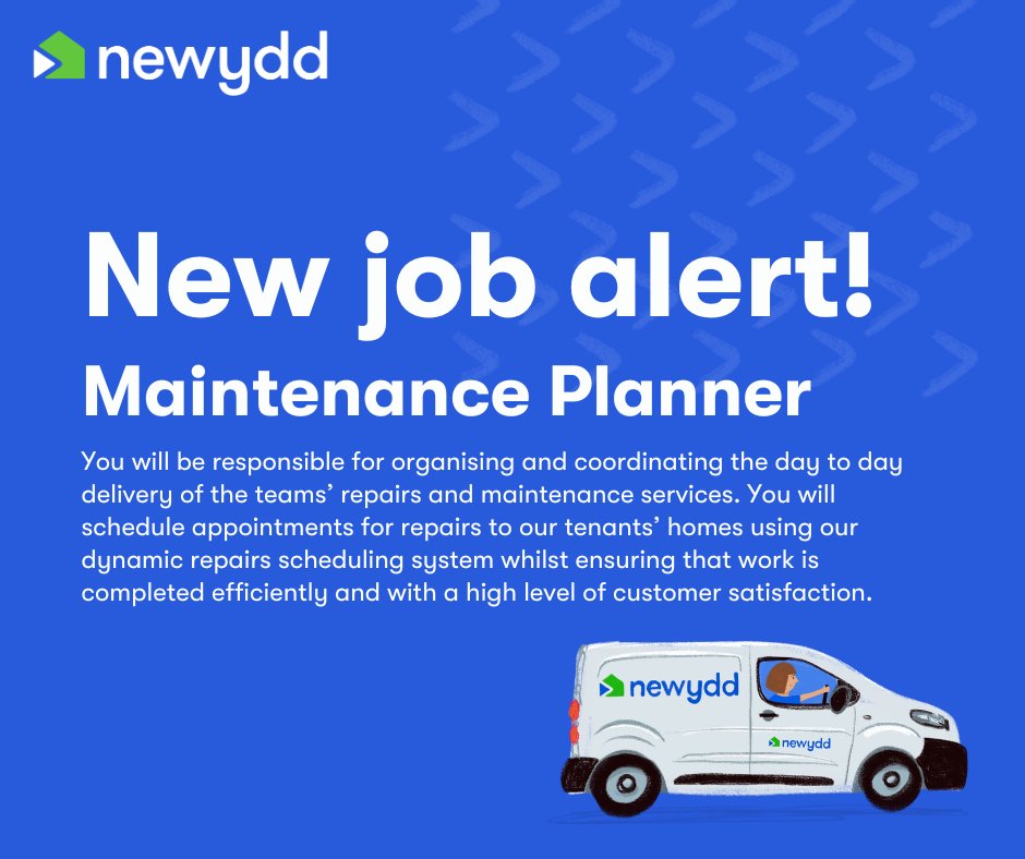 NEW JOB ALERT! 💼 Maintenance Planner 🕐 Permanent, 40 hours (8am-430pm, Mon-Fri) 📍 Tongwynlais, Cardiff with fully flexible agile working options 💷 £24,336 to £25,616 To apply ▶️ newydd.co.uk/jobs