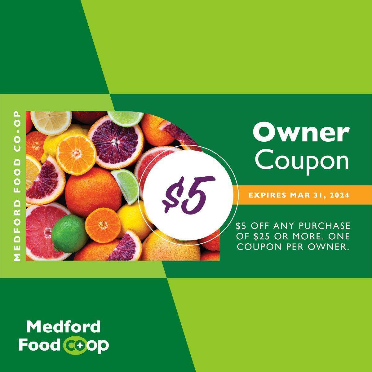 A friendly reminder – owners have one day left to use their March coupon💸
Curious about how to become an owner & save? Joining is easy, find out how 👉 medfordfood.coop/ownership 
#medfordfoodcoop #eatbuylovelocal #owners #jointhecoop #youownit #ownercoupon #shopsmall #supportlocal