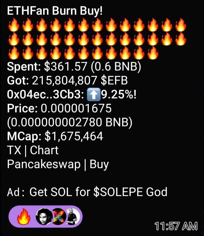 1darrelzero1's tweet photo. ๐ Just like that...
Another @ETHFanToken Hodler adds more $EFT & $EFB to their bags!
#EasyPeasy 3Cb3 ๐
#WellPlayed ๐
#BestProjectEver https://t.co/j8Q9Vbiml7