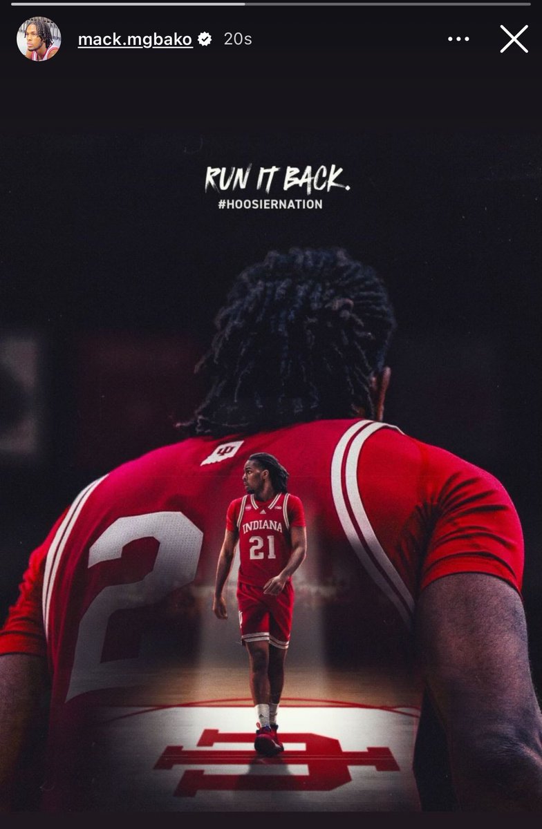 allasley's tweet photo. NEWS: Mackenzie Mgbako — the Co-Big Ten Freshman of the Year — is returning to Indiana for his sophomore season, he announced on Instagram. #iubb https://t.co/aYLjlpvZw8
