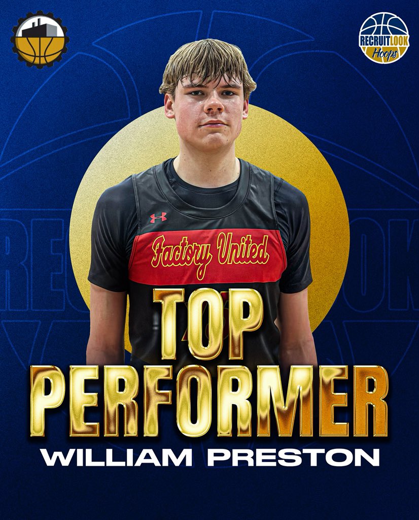 2026 Factory United - William Preston 6’9 Forward great blend of size, length, & mobility make him a priority prospect this spring. A physical screener that carves space on duckins, can finish either shoulder in the post & had multiple assists to weak-side shooters. #RLHoops