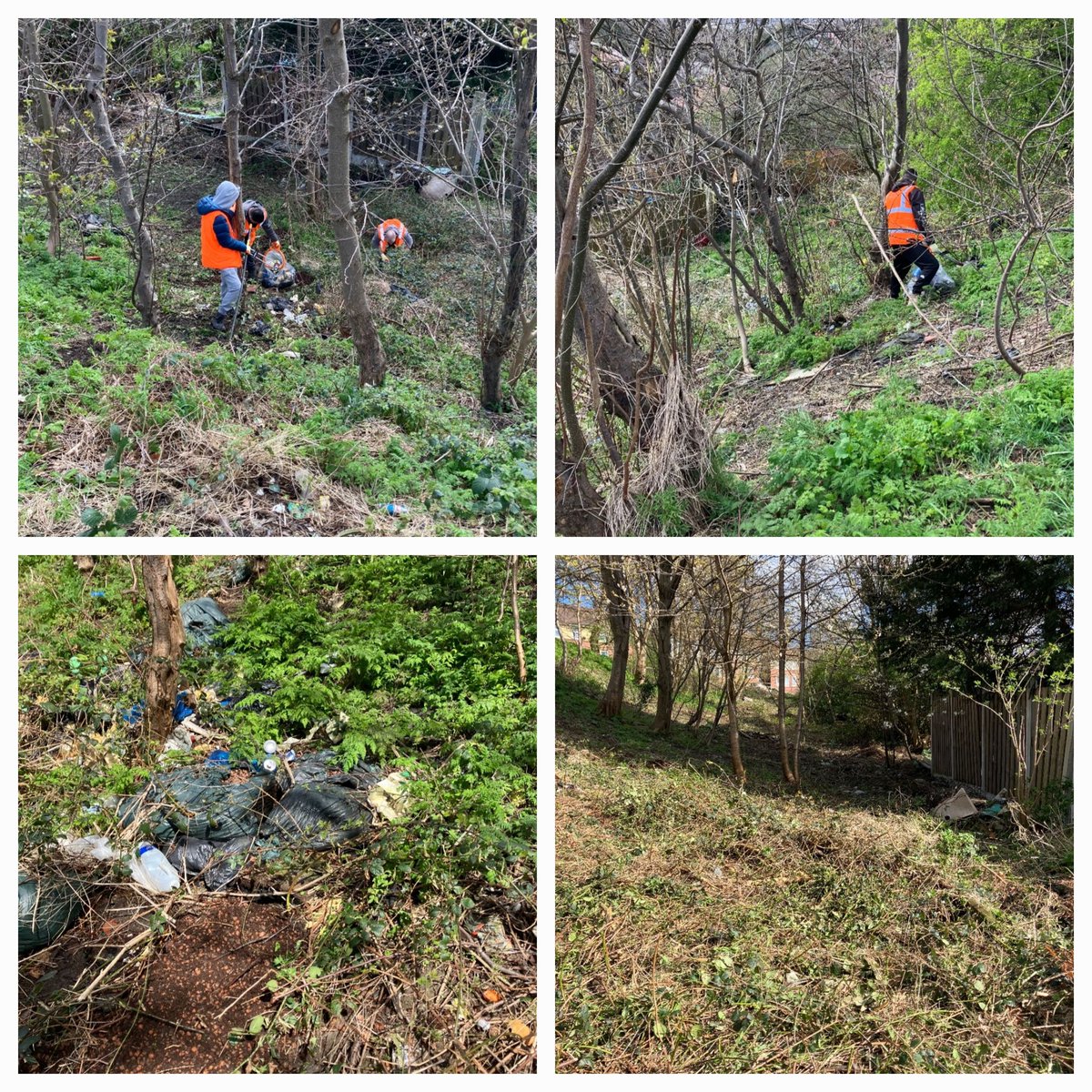 StavesGlyn's tweet image. Day 14 @KeepBritainTidy for Dave and his people on probation in Sheffield S5 clearing a badly littered area large skip filled 
#differencemaking