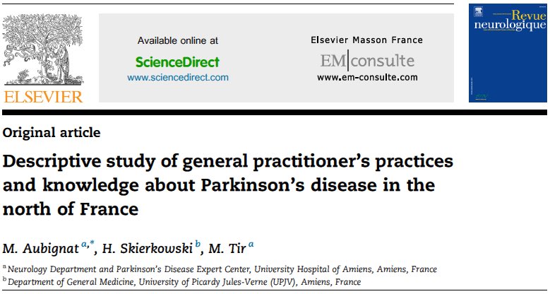 A lire dans la revue neurologique perspectives et défis concernant le prise en charge de la maladie de #Parkinson en médecine générale ▶️ urldefense.proofpoint.com/v2/url?u=https… <a href="/CHUAmiens/">CHU Amiens-Picardie</a> @SFNeurologie <a href="/hautsdefrance/">Région Hauts-de-France</a> <a href="/ARS_HDF/">ARS Hauts-de-France</a> #Amiens <a href="/FranceParkinson/">France_Parkinson</a> @SOFMA_fr