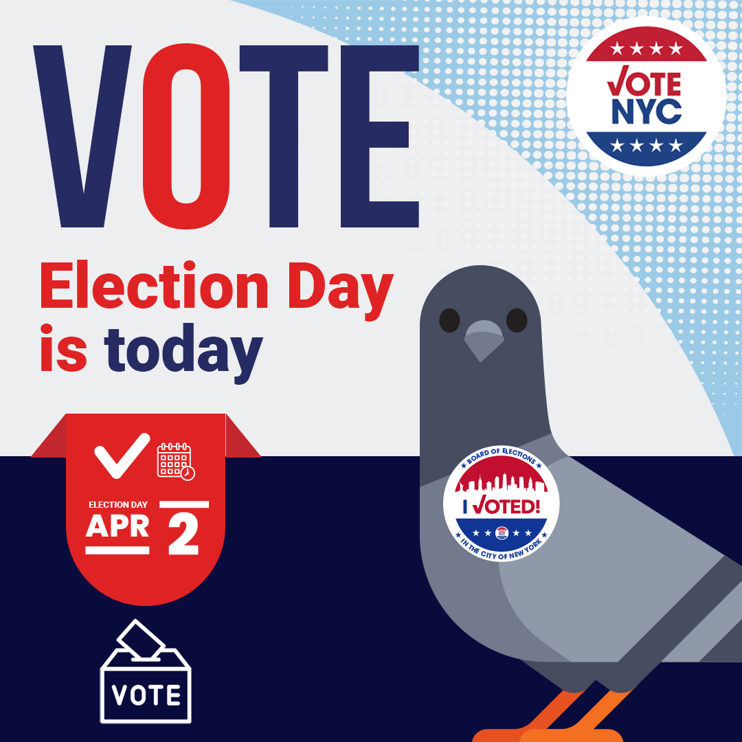 📣2024 Presidential Primary TODAY!🗳️🗳️🗳️ Polls open 6am-9pm You must belong to a political party to vote in that party’s primary election. Confirm registration nycvotersearch.com Find your poll site findmypollsite.vote.nyc