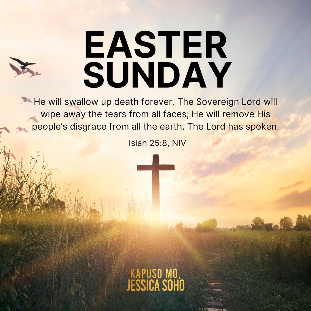 KM_Jessica_Soho's tweet photo. He is risen. Happy Easter, everyone! 🙏🏼 https://t.co/2GzH3cw2LX