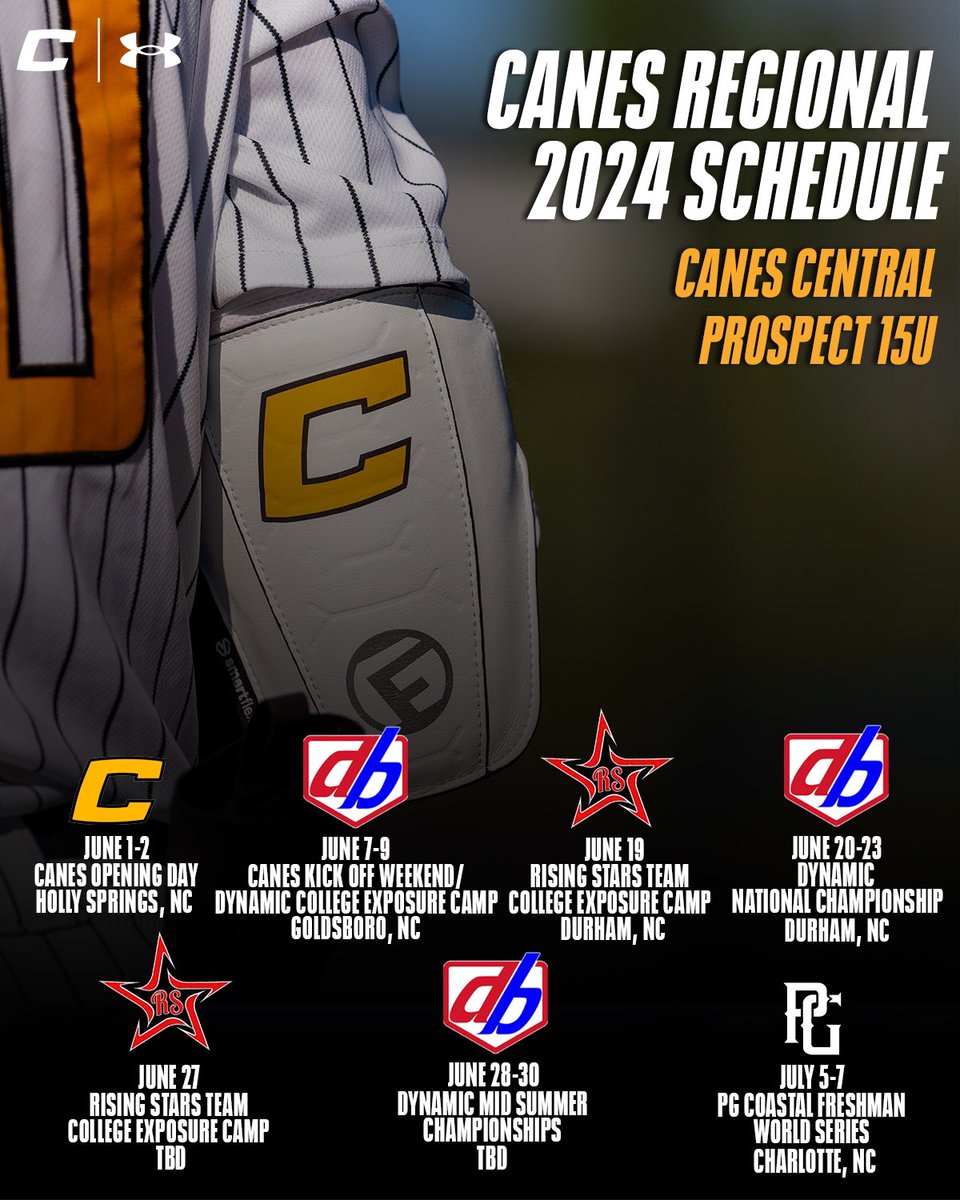 Canes North, Coastal, Central, and East 15U schedules have been released! For more information, click the link below! canesbaseball.net #TheCanesBB | #DifferentBrandOfBaseball