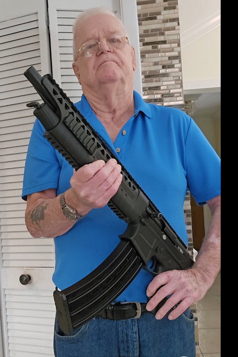 You know all these illegals that are breaking into homes?  Well, got prepared for them. A 12GA shotgun with 9 rounds in the magazine. Little stubby thing.