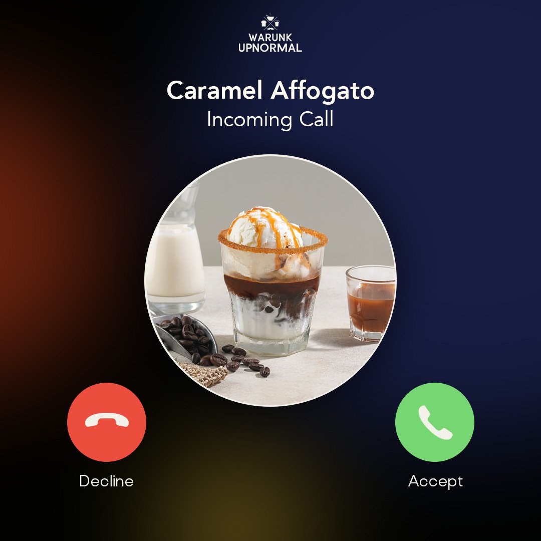 Affogato calling ☎️

Gimana? accept atau decline buat si kecil yang manis ini? Jawabannya pasti accept dong 😝🍨 

Yuk, merapat ke #WarunkUpnormal sekarang dan rasakan kenikmatannya! 

#KebersamaanDiUpnormal
#RamadhanPenuhWarna