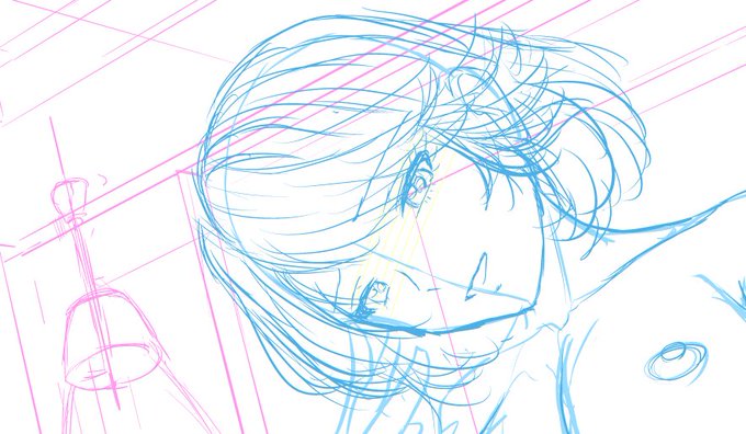 おはようございます!
朝お絵かき。
髪型変えたり背景検討したり。 