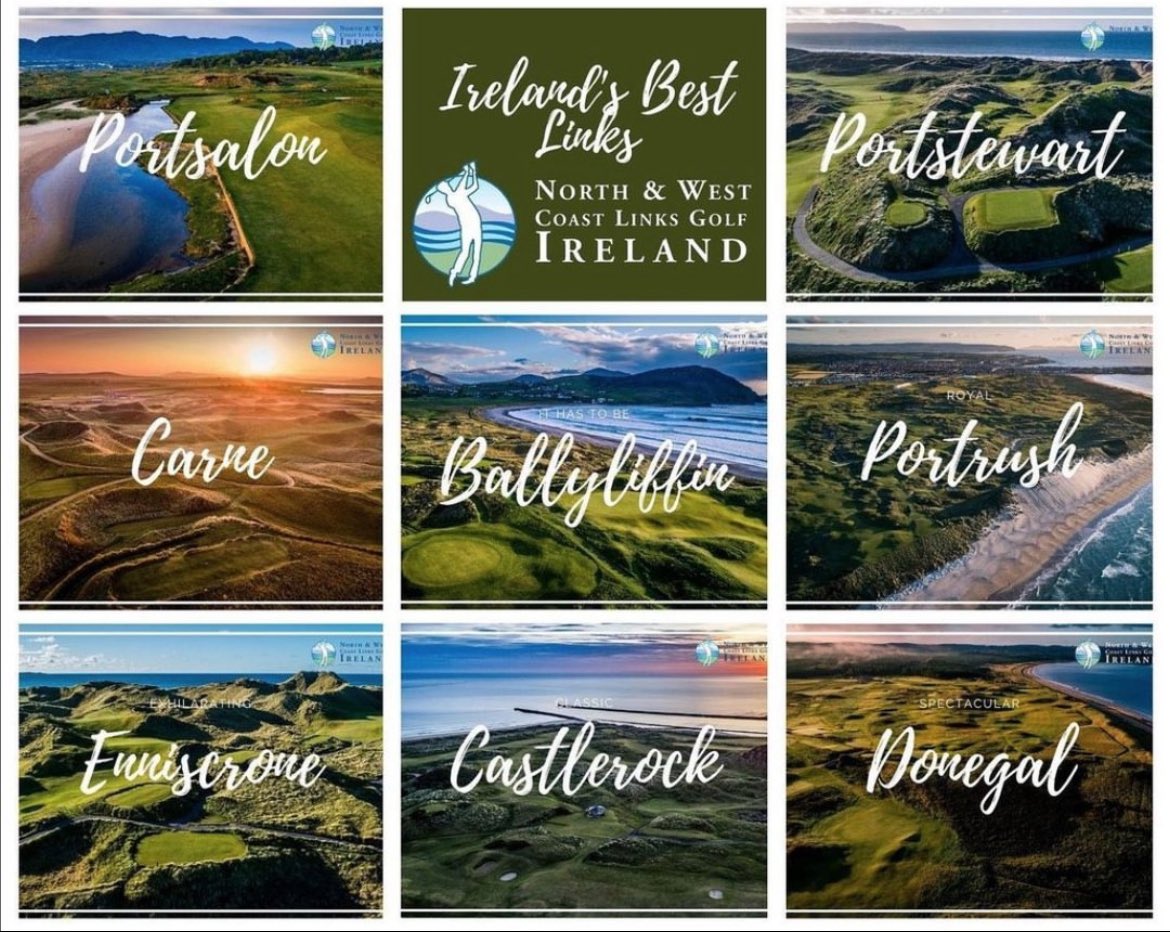 The Great Eight. Prime tee times on ALL the TOP Irish links courses with the Ireland Links vacation specialists. Logistics to a tee. Booking now for 2024 and 2025. northandwestcoastlinks.com Check out our site. Mail sales@northandwestcoastlinks.com #golf #irelandgolf ☘️