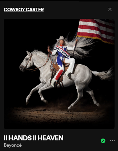 beyoncepress's tweet photo. The category is: Track that deserves more attention! #COWBOYCARTER https://t.co/BxPr8yz3mu
