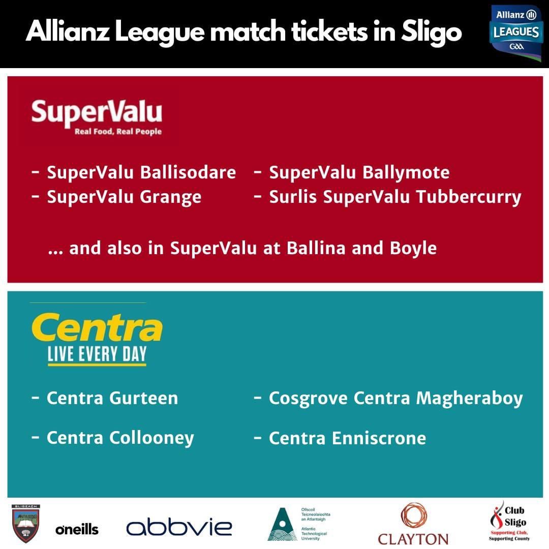 The Sligo panel for tomorrow’s Allianz Hurling League Div 3A final. Tickets in advance only, online - am.ticketmaster.com/gaa/mayosligo3… - or from SuperValu/Centra stores. Please note also, that traffic and parking restrictions are expected around the ground mayogaa.com/2024/03/30/mat…