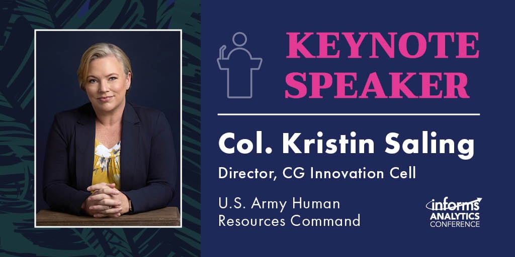 The latest episode of Resoundingly Human shares a sneak peek at the #2024Analytics keynote by Colonel Kristin Saling, U.S. Army Recruiting Command. If you haven't registered for the conference yet, what are you waiting for?!
bit.ly/3xkouNR

#2024Analytics #keynote